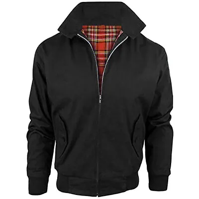 £8.99 • Buy Mens Classic HARRINGTON Jacket Scooter Mod Coat Jacket Top Tartan Lining UK