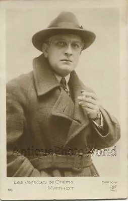 Leon Mathot French Actor Smoking Cigarette Antique Photo Postcard • $15