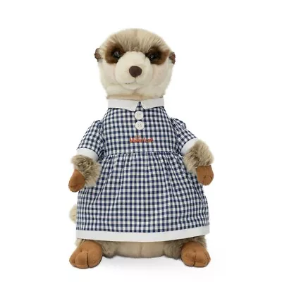 Monmoniya Meerkat Stuffed Doll Sitting Blue Checkered Dress • $48