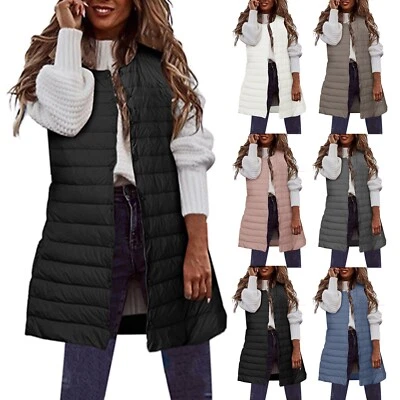 £30.43 • Buy Women's Long Winter Vest Thin And Light Down Coat Casual Down Coat Slim Gilet