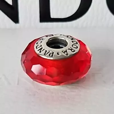 Genuine Stamped Pandora Charm - Red Faceted Murano Glass Bead S925 ALE • £0.99