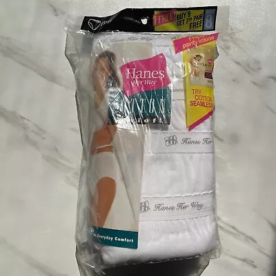 Vintage 2000 Hanes Her Way Cotton Underwear Briefs 7 Pack Women’s Size 8 White • $59.99