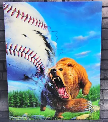 1991 Vtg Mead Portfolio 3-Hole Ring Binder Folder 33190 Baseball Grizzly Bear • $9.99