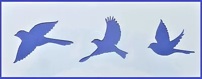 Flexible Stencil *FLYING BIRDS* Sparrow Card Making - 8cm X 21cm - 190micron • $2.75