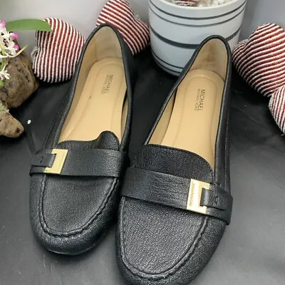 Michael Kors Black Leather Loafers Slip On Women’s SIZE 8M  • $29.95