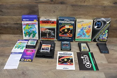 Lot Of 5 Games For Atari Name This Game Starmaster Q*bert Cosmic Ark & More • $50.98