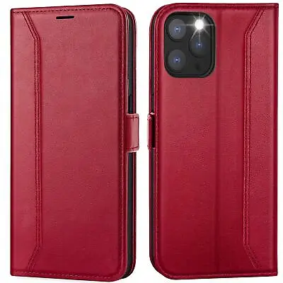 Flip Case For IPHONE 12 Pro Max Rfid Case Wallet Cover Book Case • £13.75