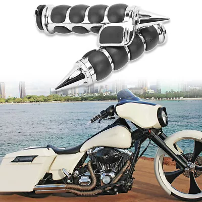 Motorcycle 1  Handle Bar Hand Grips For Harley Street Glide Road King Softail • $31.43