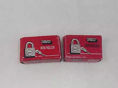 Lot Of 2 Wolfdog Mini 3/4  Iron Padlocks W/keys & Boxes • $9.99