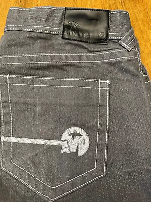 Men's Mecca Jean Denim Shorts Gray 38 X 14 White Stitching • $19.99