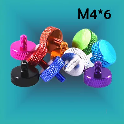 M4*6 Colored Aluminum Alloy Computer Chassis Side Panel Modification Hand Screw • £3.71