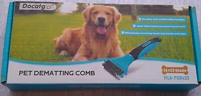 Dematting Comb For Dog And Cat Pet Grooming Rake And Brush Double Sided  • £6