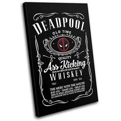 £19.99 • Buy Deadpool Whisky Parody Typography SINGLE CANVAS WALL ART Picture Print