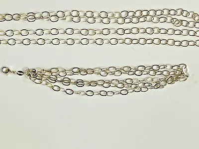 925 Sterling Oval Link Chain PC Necklace 48  & Milor Italy Bracelet 7 ; 40.4 Gr • $25