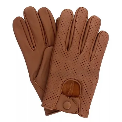 Men's Chauffeur  Real Leather Driving Gloves -  Vented Tan • $18