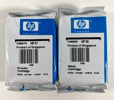 2 PACK HP 56 Black 57 Color Original C6656AN C6657AN Ink Printer Cartridge OEM • $45.50