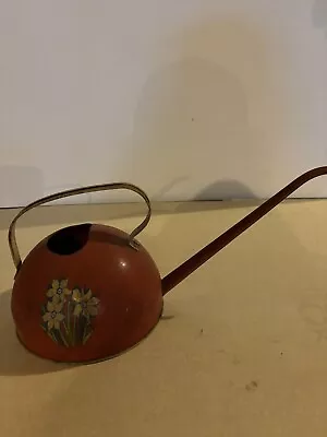 Vintage Ohio Art Orange Floral Watering Can • $30