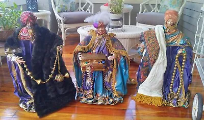 The Three Kings Vintage Store Display Italian Paper Mache Handcrafted 30  Tall • $295