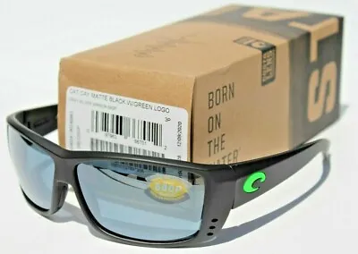 COSTA DEL MAR Cat Cay POLARIZED Sunglasses Matte Black Green/Silver Mirror 580P • $109.95