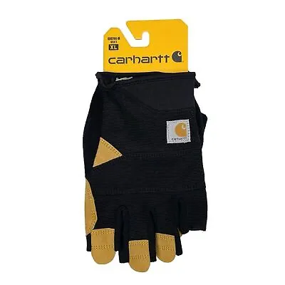 Carhartt Fingerless Work Gloves NWT Padded Palm High Dexterity Breathable Black • $24.97