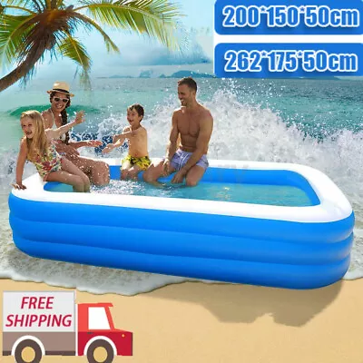 Large Family Inflatable Swimming Pool Garden Outdoor Summer Fun Paddling Pools • £22.19