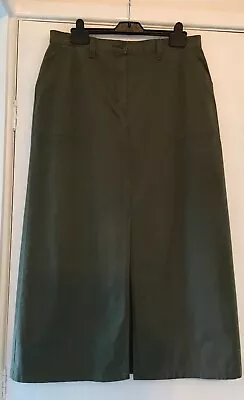 Marks & Spencer Kharki Cotton Straight Midaxi Skirt S18 • £1.99