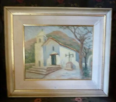 R Martinez Cuban Artist Landscape Church Painting Oil On Canvas Original Signed  • $79.99