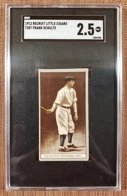 1912 Recruit Little Cigars T207 Frank Wildfire Schulte Cubs Baseball Card SGC2.5 • $134.99