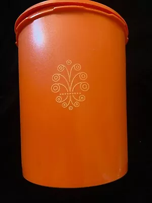 Vintage Tupperware Harvest Orange Large Canister Container W/ Lid 808-12 • $14.99