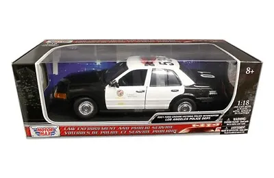 Motormax 2001 Ford Crown Victoria Interceptor LAPD 1:18 Black White 73539 • $40.95