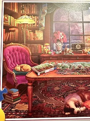 Ravensburger Original PUZZLE 750 Piece “Puzzler’s Place” Large COMPLETE Dog Cat • $17