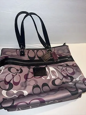 Coach F22961 Daisy Optic Print Multi Glam Signature Logo Scarf Tote Barely Used • $115.99