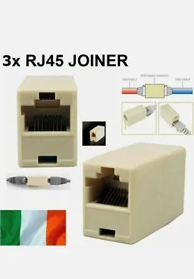 3x RJ45 Ethernet Network LAN Cat5e Cat6 Cable Joiner Adapter Coupler Extender • $3.84