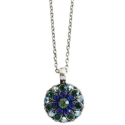 Mariana Silver CAPRI BLUE GREEN Guardian Angel Crystal Pendant Chain Necklace • $74