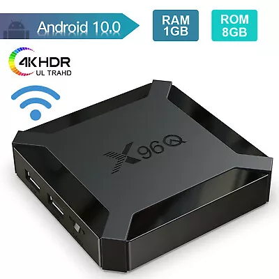 X96Q Smart TV Box Android 10.0 Allwinner H313 Quad Core 4K 3D Media Player E5A1 • $23.98