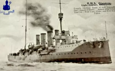 HMS Glasgow Cruiser Torpedo Ship Royal Navy Vintage RPPC Postcard • $12.72