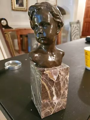 Art Nouveau Bronze Figurine - Bust Of A Boy A. Moreau E-01 • $100