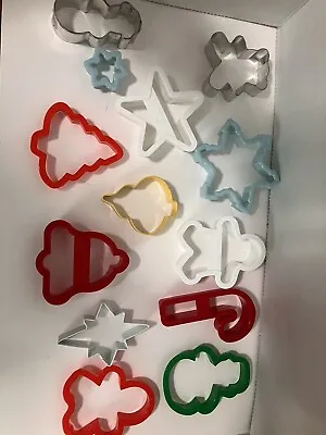 $10 • Buy Vintage 13 Cookie Cutters Christmas Gingerbread Star Ornament Snowflakes