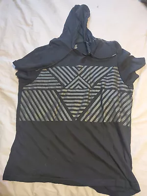 INC International Concepts Shirtshort  Sleeve Hoodie Sz M Black • $4.50