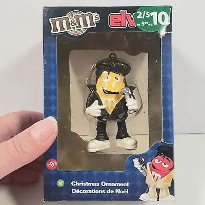 Kurt Adler Yellow M&M Elvis Christmas Ornament Black Jumpsuit 2008 • $9.90