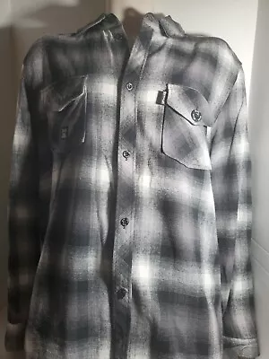 Truth Soul Armor Men’s Black And White Flannel Button Up Shirt Long Sleeved XL • $15