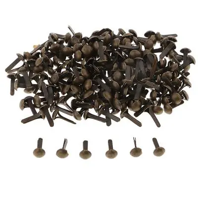 200Pcs Iron Metal Brads Round Bronze Scrapbooking Embellishment 4.5x8mm • £5.45