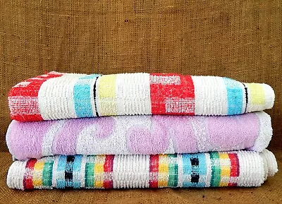 Vintage Lot Of 3 Retro 60s 70s Beach Towels - Caravan Campervan • £28