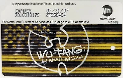 WU-TANG - NYC MetroCard Expired-Mint Condition • $5.99