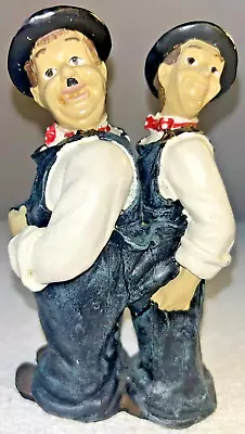 Laurel & Hardy In Same Overalls SHUDEHILL Figurine Vintage Resin Hand Painted • £25