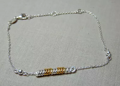 Vintage English Sterling Silver Chain Link Bracelet By Ll     2286 • $31.64