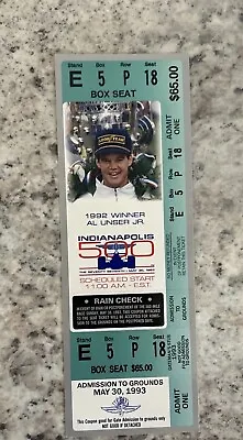 1993 Indy 500 Used Race Ticket Stub Southwest Vista Sec. 18 Row JJ Seat 14 • $11.24