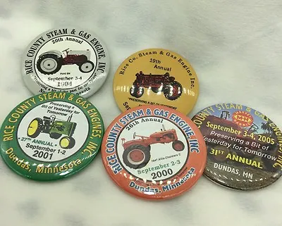 Lot Of 5 Rice County Steam & Gas Engine Annual Pin Buttom Tractor DUNDAS MN • $23.44