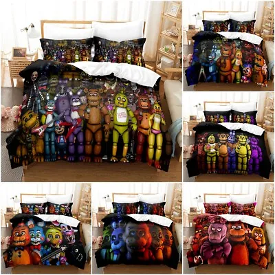 $53.88 • Buy Five Nights At Freddy's Bedding Quilt Cover Set +Pillow Cases Single Double Size