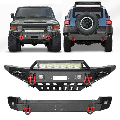 Aaiwa Front/Rear Bumper W/Winch Plate&LED Lights For 2007-2014 Toyota FJ Cruiser • $529.99